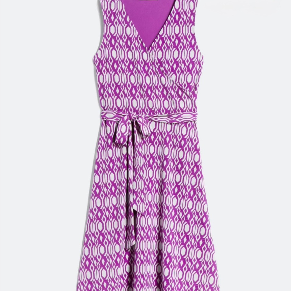41 Hawthorn Purple and White Wrap Dress